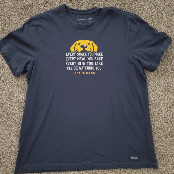 Men's Life is Good Dog T-shirt  Large - Picture 1 of 7